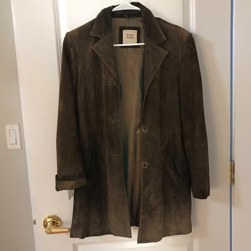 Suede boyfriend blazer